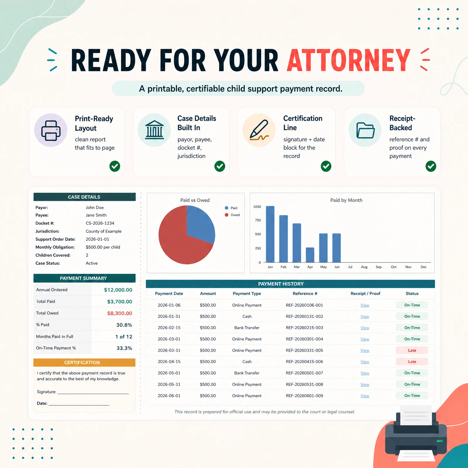 Child Support Payment Tracker — view 5