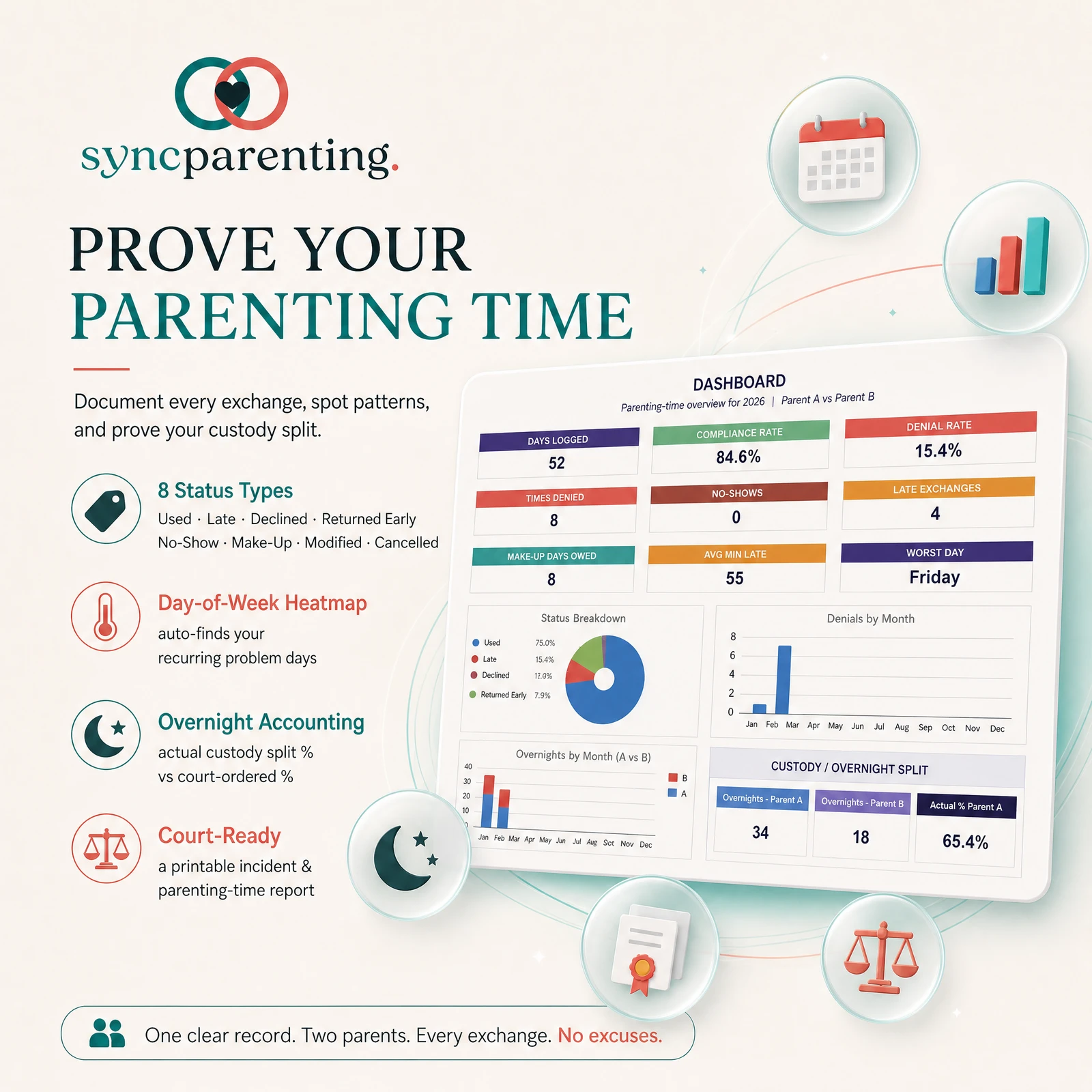 Custody & Parenting-Time Tracker